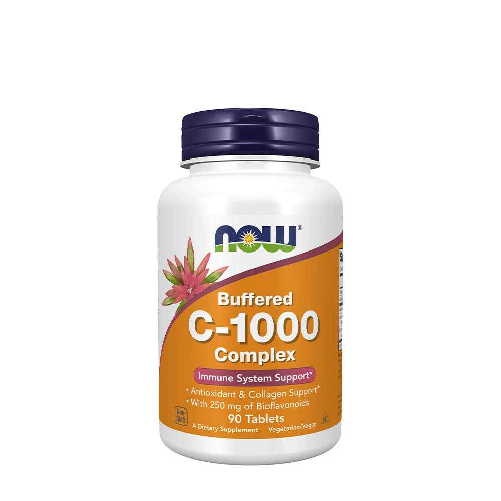 NOW - C-vitamin 1000 buffrat komp lex med 250 mg bioflavonoider + 90 tabletter