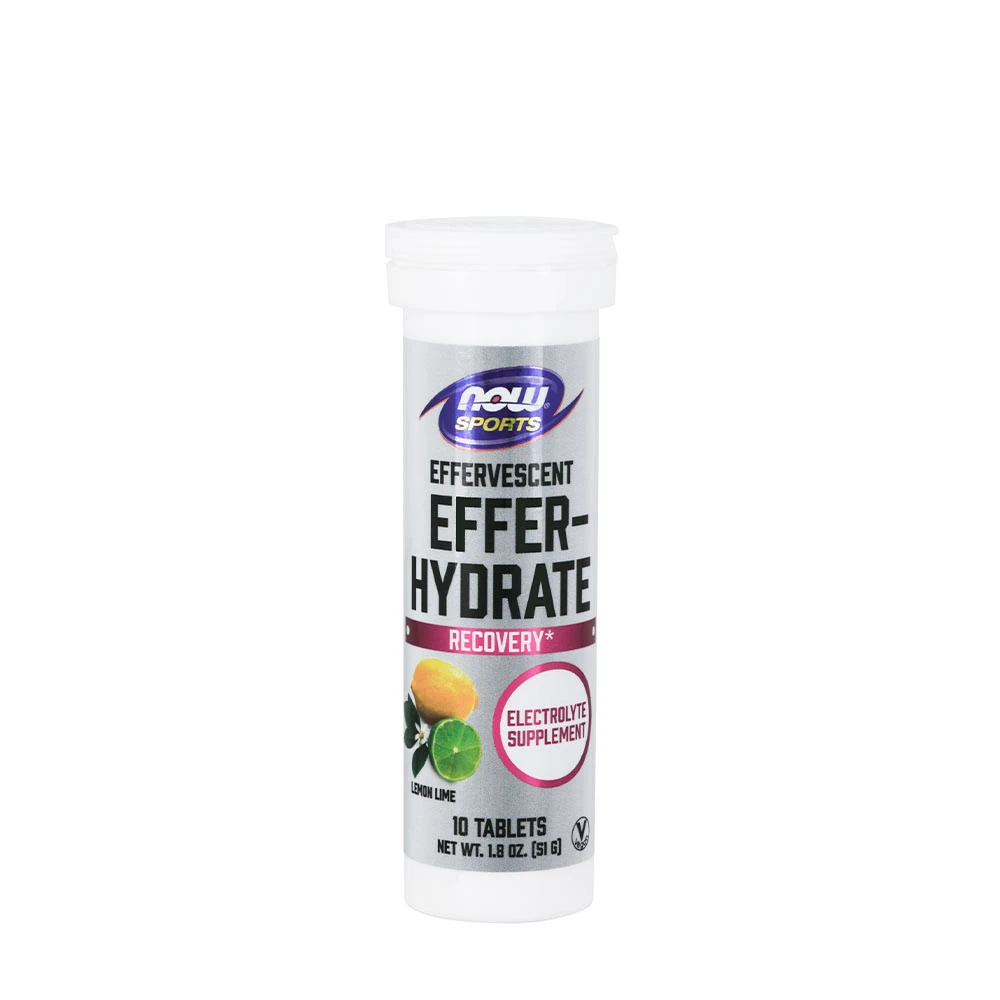 NOW - Effer-Hydrate effervescenttabletter apelsin/jordgubbsmak + 10 tabletter