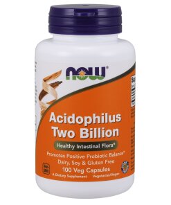 NOW Foods - Acidophilus två miljarder + 100 vegetabiliska kapslar