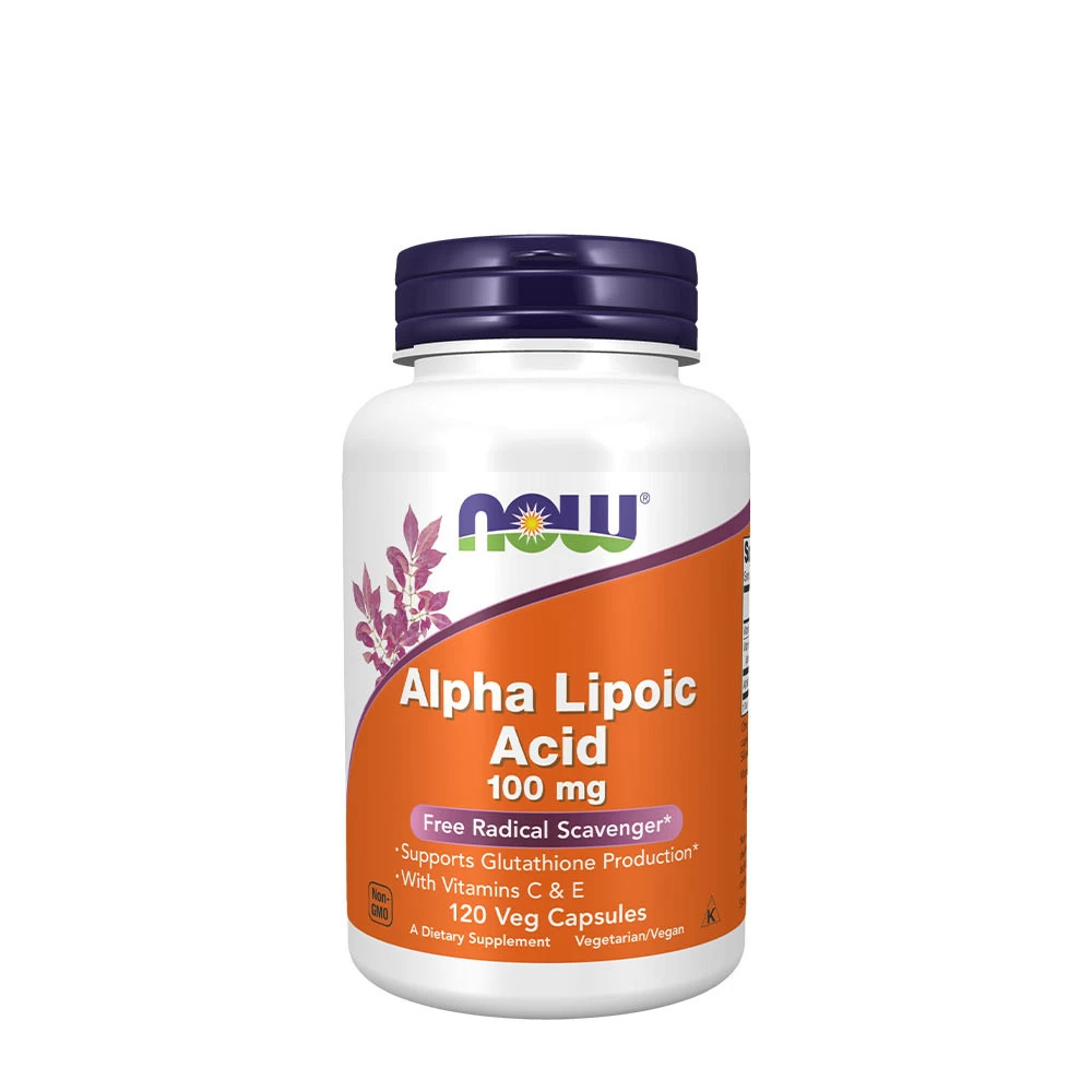NOW Foods - Alfa-liponsyra med vitaminerna C och E + 100 mg - 120 kapslar
