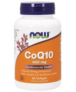NOW Foods - Coenzym Q10 med lecitin och vitamin E + 400 mg - 60 mjuka kapslar