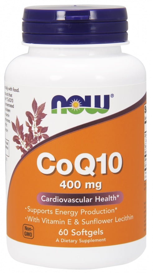 NOW Foods - Coenzym Q10 med lecitin och vitamin E + 400 mg - 60 mjuka kapslar