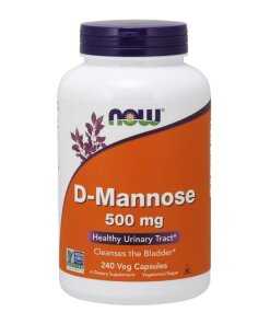 NOW Foods - D-mannose 500 mg + 240 vegetabiliska kapslar