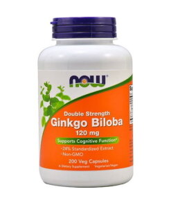NOW Foods - Ginkgo biloba dubbelstyrka + 120 mg + 200 kapslar