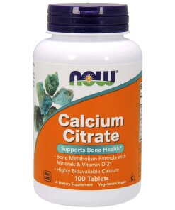 NOW Foods - Kalciumcitrat med mineraler och vitamin D-2 + 100 tabletter