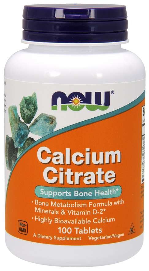 NOW Foods - Kalciumcitrat med mineraler och vitamin D-2 + 100 tabletter