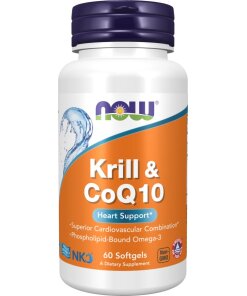 NOW Foods - Krillolja och CoQ10 + 60 mjuka gelkapslar