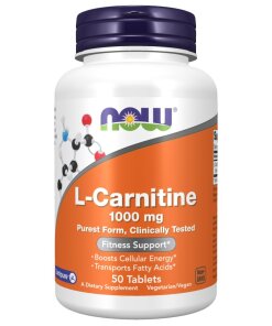 NOW Foods - L-karnitin 1000 mg + 50 tabletter