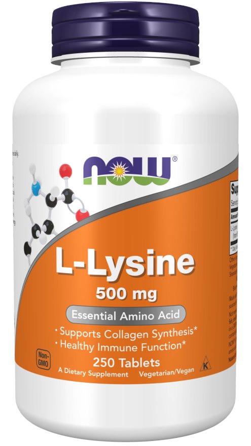 NOW Foods - L-lysin 500 mg + 250 tabletter