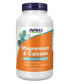 NOW Foods - Magnesium och kalcium med zink och vitamin D3 + 250 tabletter