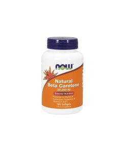 NOW Foods - Naturlig beta-karoten 25 000 IE + 180 mjuka gelkapslar