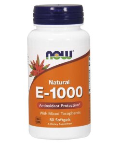 NOW Foods - Naturliga blandade tokoferoler Vitamin E-1000 + 50 mjuka gelkapslar