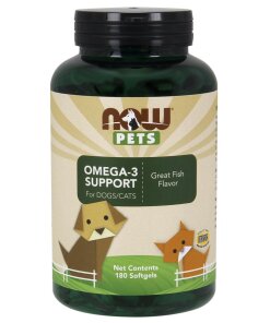 NOW Foods - Omega-3-tillskott för husdjur + 180 mjuka kapslar