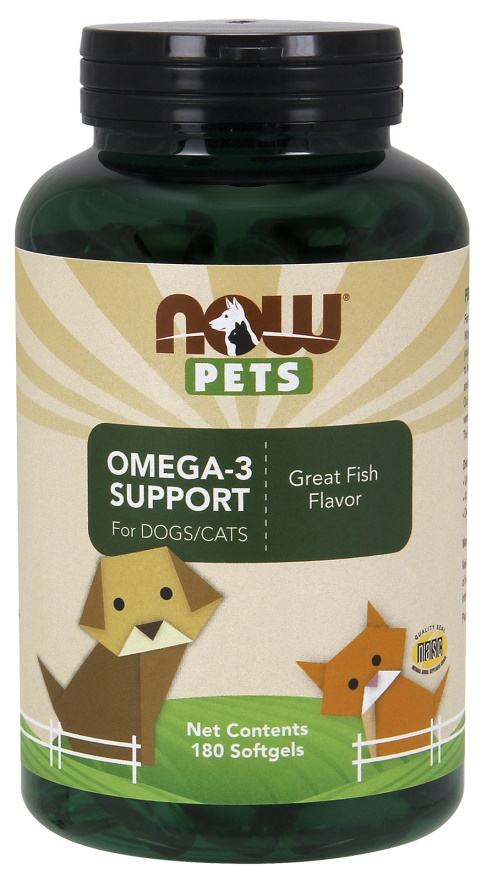 NOW Foods - Omega-3-tillskott för husdjur + 180 mjuka kapslar