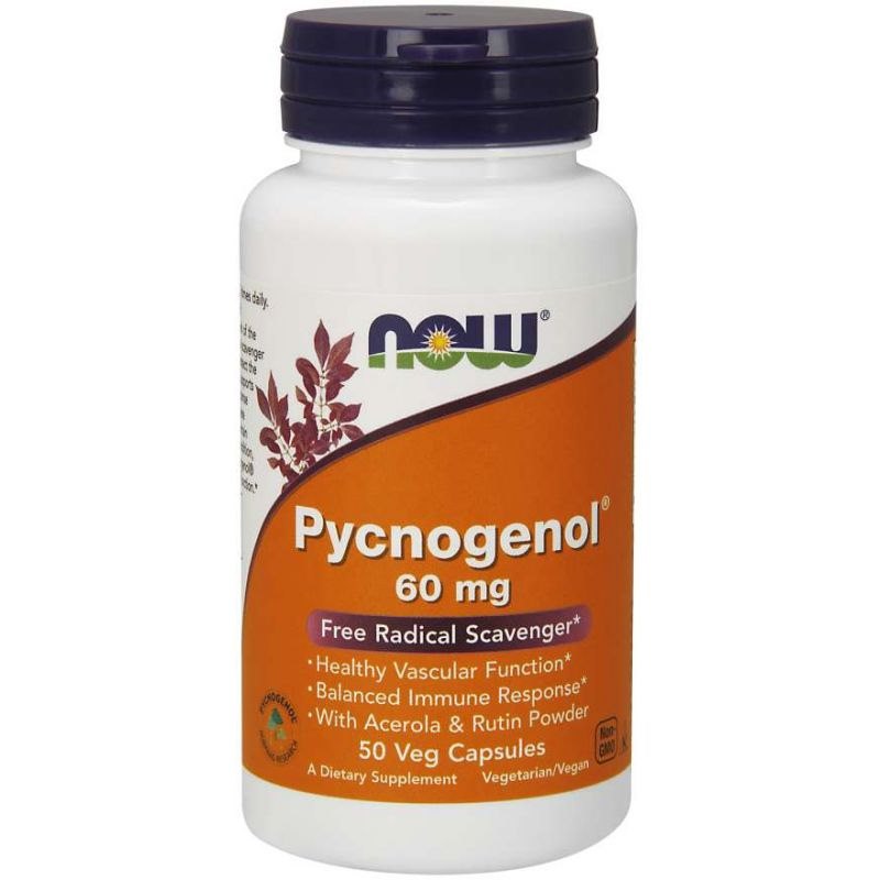NOW Foods - Pycnogenol med Acerola och Rutin + 60 mg + 50 kapslar