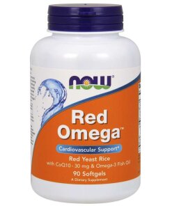NOW Foods - Röd Omega jäst ris + 90 mjukkapslar