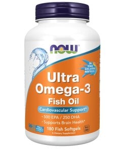 NOW Foods - Ultra Omega-3 i fiskgelatin mjukgelkapslar + 180 kapslar