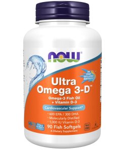 NOW Foods - Ultra Omega-3 med Vitamin D-3 + 90 mjukgelkapslar