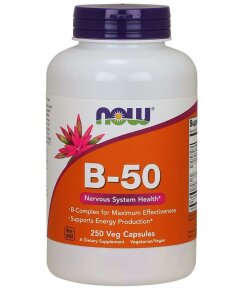 NOW Foods - Vitamin B-50-komplex + 250 vegetabiliska kapslar