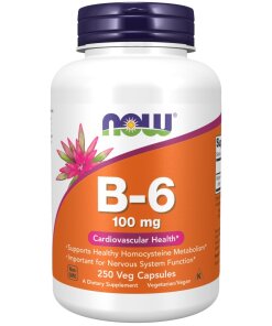 NOW Foods - Vitamin B6 100 mg + 250 kapslar