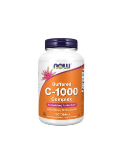 NOW Foods - Vitamin C-1000-komplex buffert med 250 mg bioflavonoider + 180 tabletter
