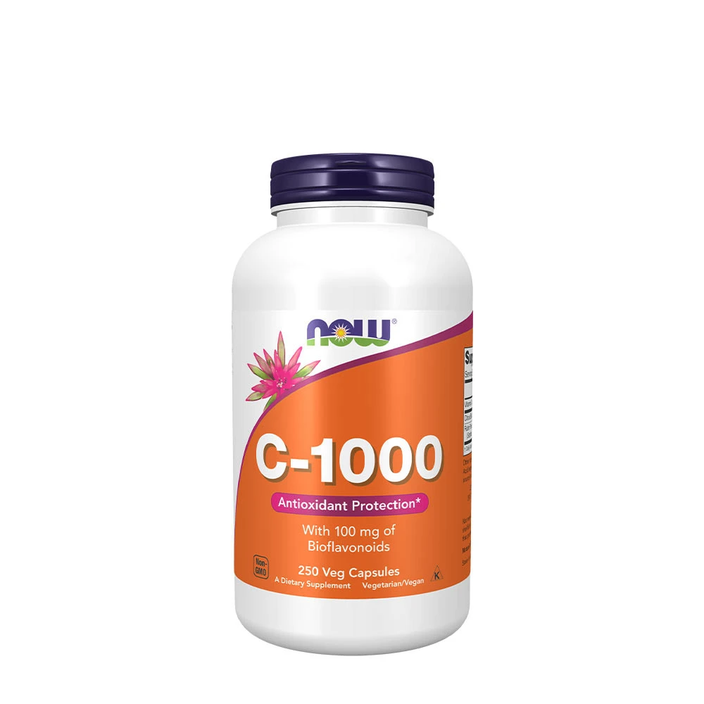 NOW Foods - Vitamin C-1000 med 100 mg bioflavonoider + 250 kapslar