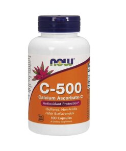 NOW Foods - Vitamin C-500 med kalciumascorbat + 100 kapslar