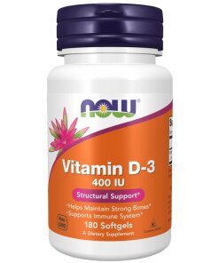 NOW Foods - Vitamin D-3 400 IE + 180 mjuka gelkapslar