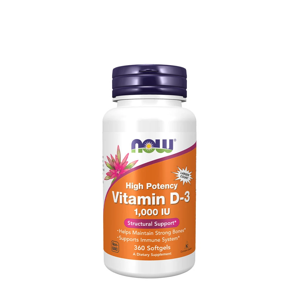 NOW Foods - Vitamin D3 1000 IE + 360 softgelkapslar