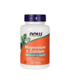 NOW Foods - magnesium och kalcium med zink och D3-vitamin + 100 tabletter