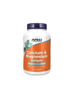 NOW - Kalcium och magnesium med D-vitamin och zink + 240 mjukgelkapslar