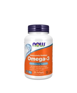 NOW - Molekylärt destillerad Omega-3-fiskolja + 100 mjuka kapslar