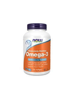 NOW - Molekylärt destillerad Omega-3-fiskolja + 200 mjukgelkapslar