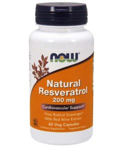 NOW - Naturlig resveratrol med extrakt av rödvin + 60 Vcaps