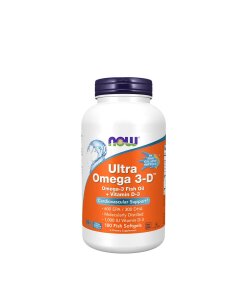 NOW - Ultra Omega-3 med Vitamin D3 + 180 mjuka kapslar