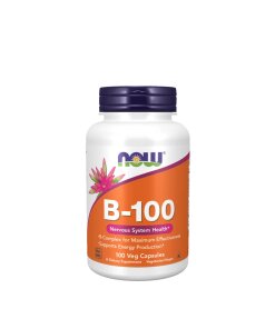 NOW - Vitamin B-100-komplex + 100 vegetabiliska kapslar