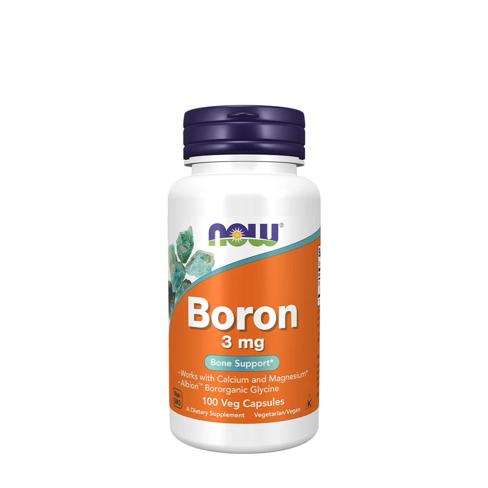 NOW - bor vegetariska kapslar + 3 mg