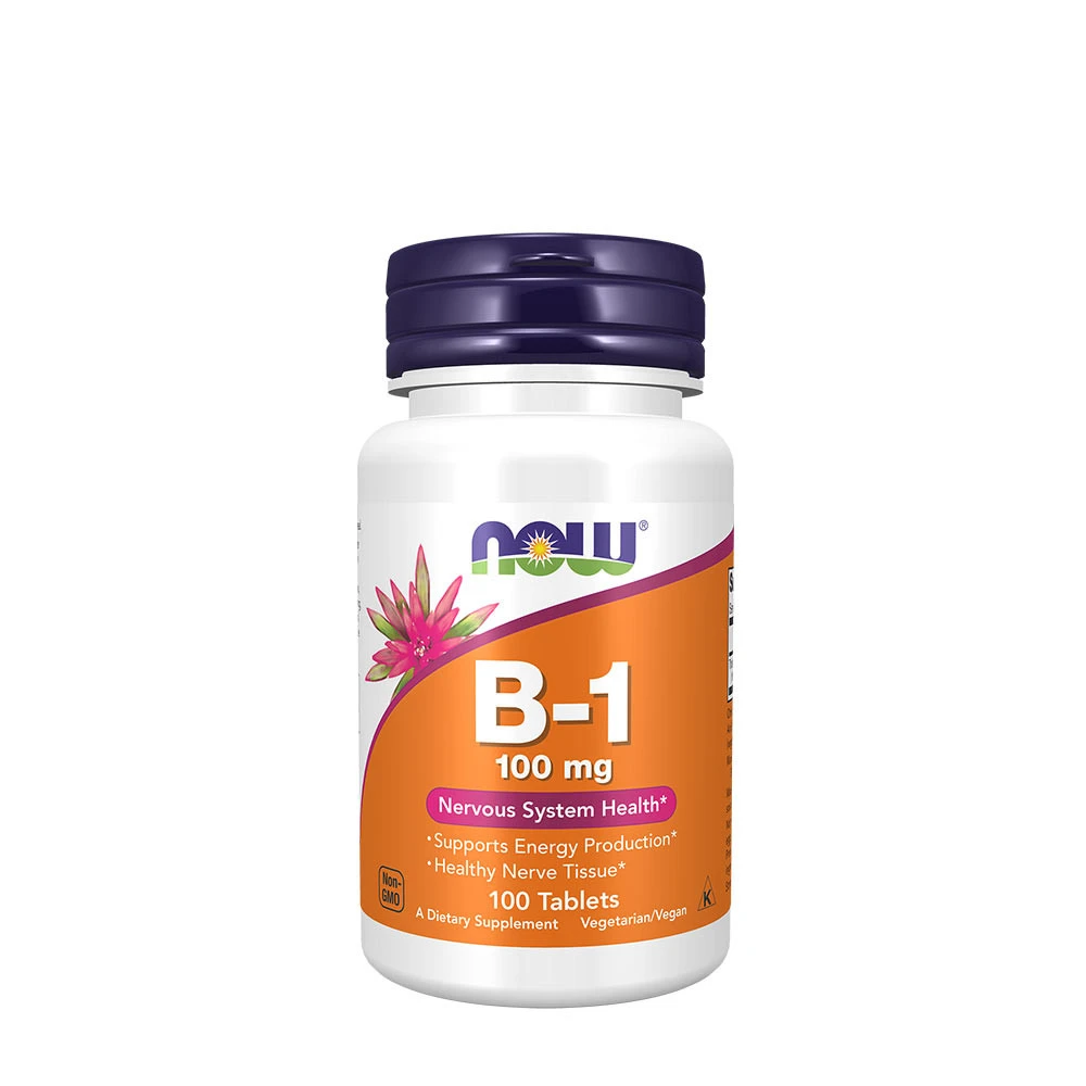 NOW - tiamin (Vitamin B1) 100 mg + 100 tabletter