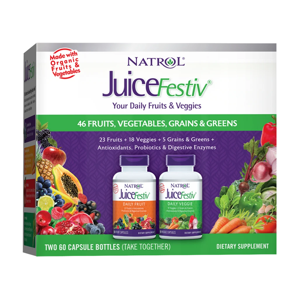 Natrol - JuiceFestiv Dagliga Frukter och Grönsaker + 120 kapslar