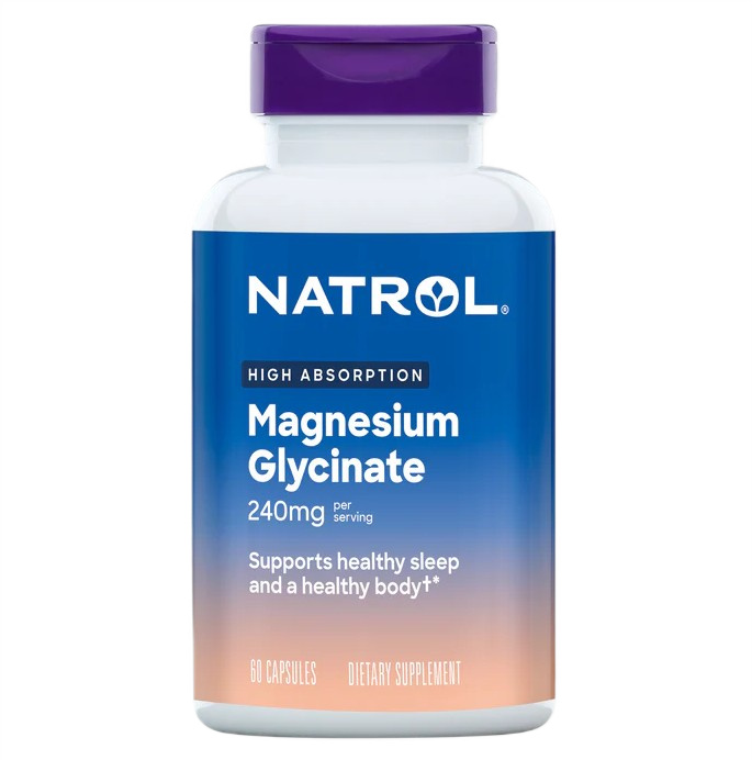 Natrol Magnesium Glycinate 240mg – Hög Absorption – 60 Kapslar