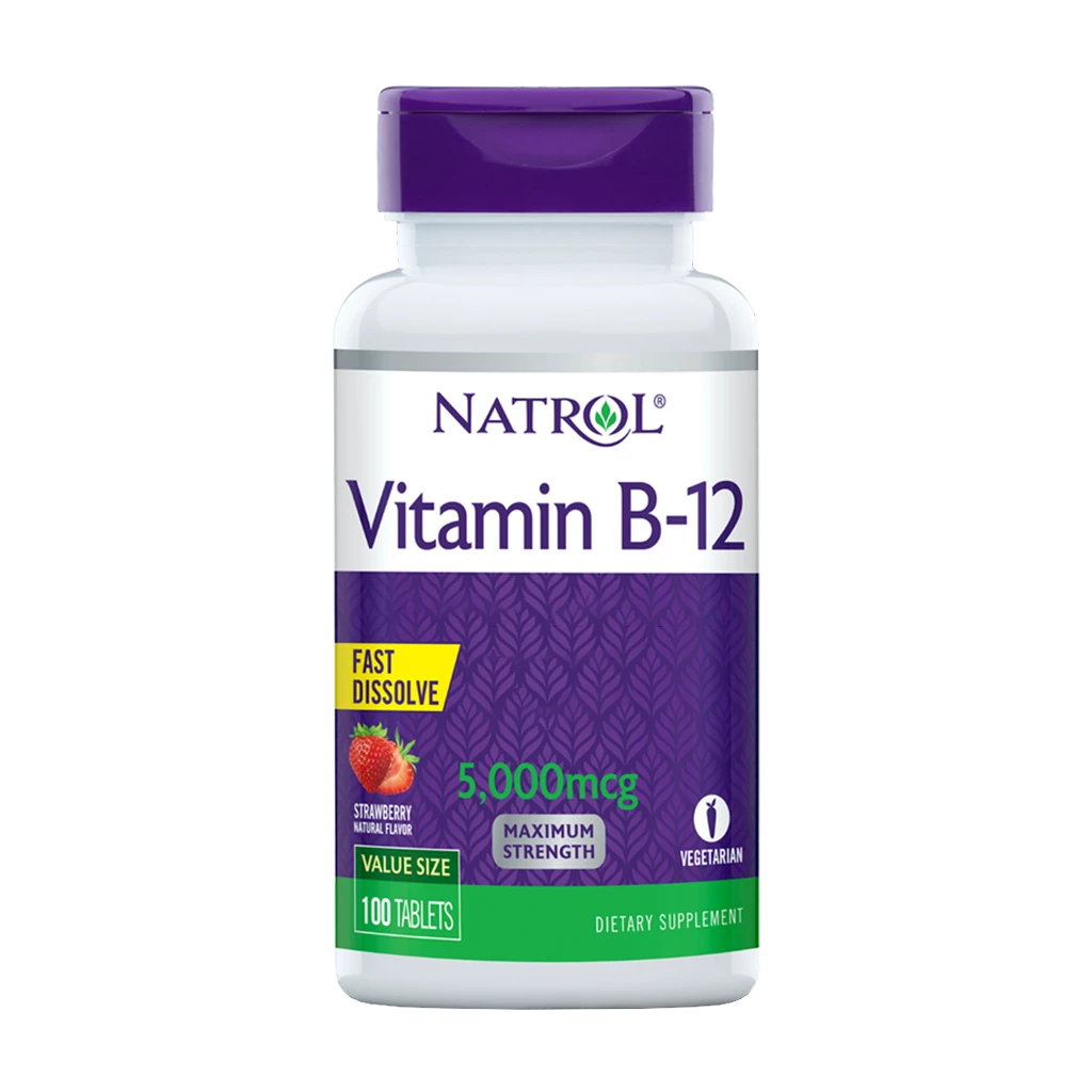 Natrol - Vitamin B12 snabbupplösande tabletter 5000 µg + 100 tabletter
