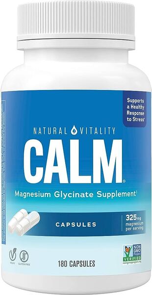 Natural Vitality - Calm magnesiumglycinatkapslar + 180 kapslar