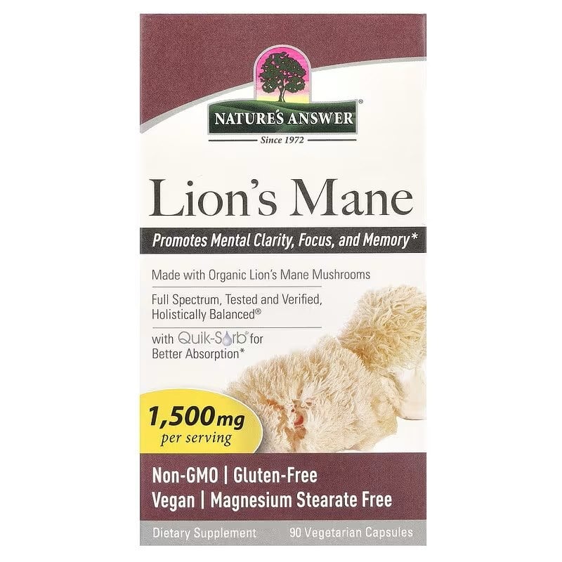 Nature's Answer - Lejonman-svamp + 1500 mg