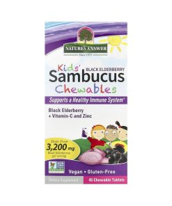 Nature's Answer - Sambucus för barn Svarta fläderbär tuggtabletter + 45 tabletter