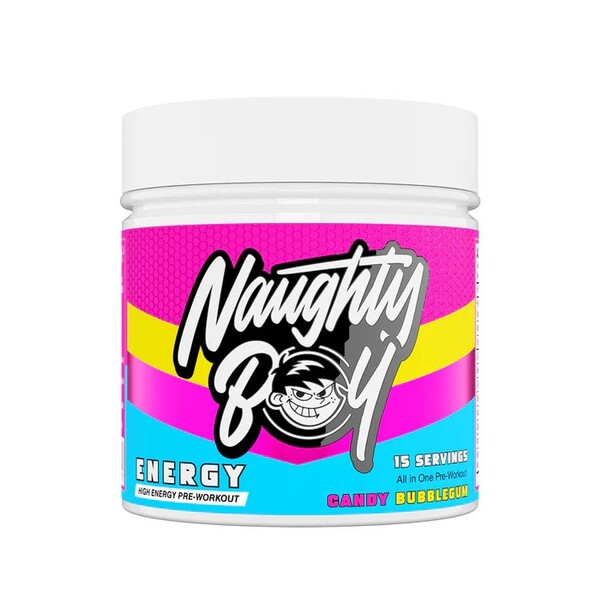 Naughty Boy - Energidryckspulver med bubblegum-smak + 195 g