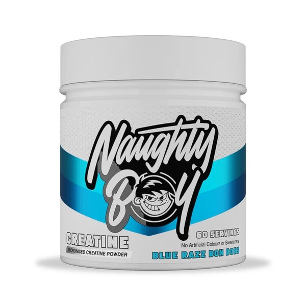Naughty Boy - Kreatin Blå Hallon Bonboner + 300 g