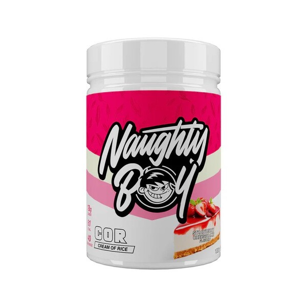 Naughty Boy – Cream of Rice med Smak av Jordgubbscheesecake
