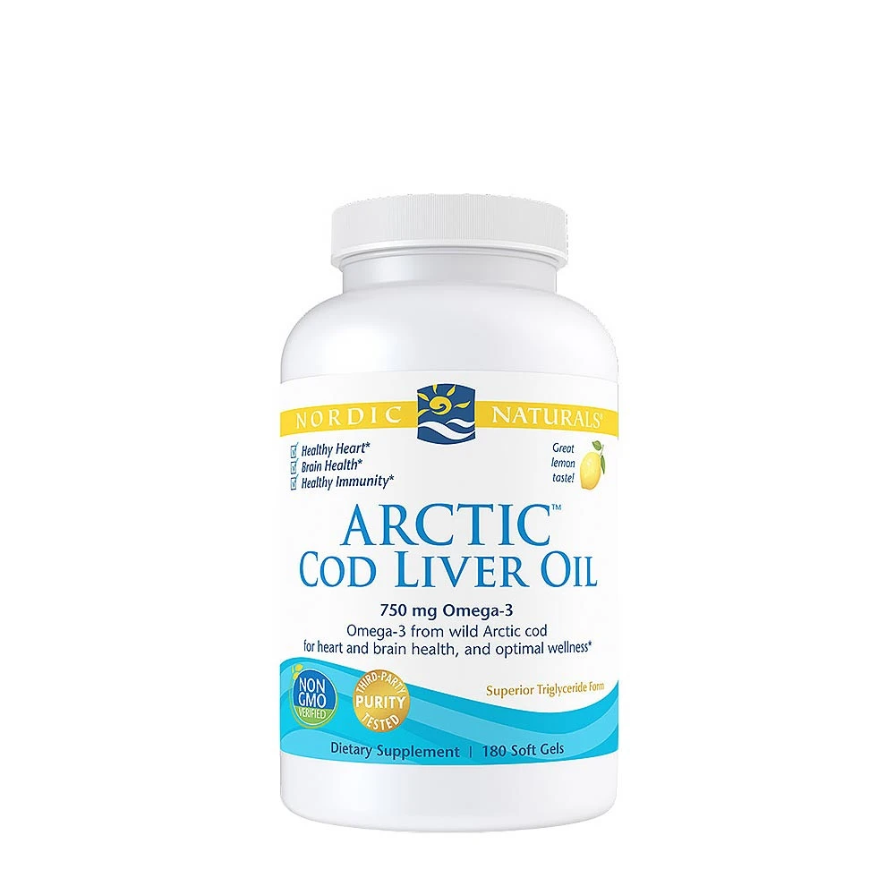Nordic Naturals - Arktisk torskleverolja citron + 750 mg - 180 mjuka kapslar
