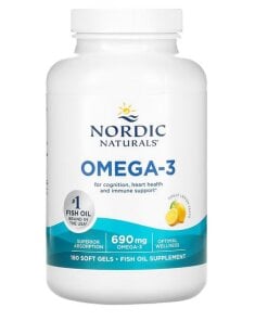 Nordic Naturals - Omega-3 citron-smak + 180 mjuka gelkapslar