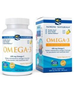 Nordic Naturals - Omega-3 citron-smak 690 mg (fiskgelatin) + 60 mjukgelkapslar